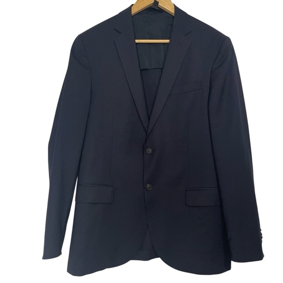 Hugo Boss Blazer Jacket Mens 38R Navy Blue Unlined Travel Neight2 Byte - Picture 1 of 13